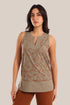 Embroidered cotton sleeveless top
